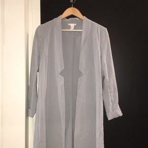 Slate blue grey Long line coat/blazer/jacket